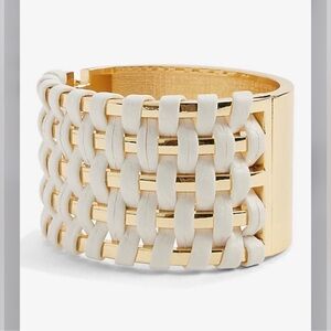 Express leather woven cuff bracelet